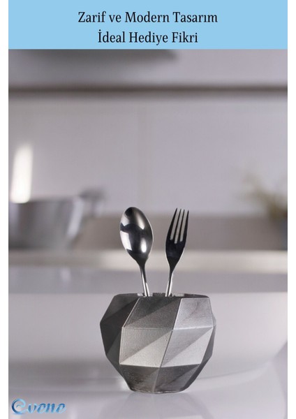 Tezgah Üstü Kaşıklık Dekoratif Dik Kaşıklık Silindir Kaşıklık Altın Renk Model 21 fırsatları