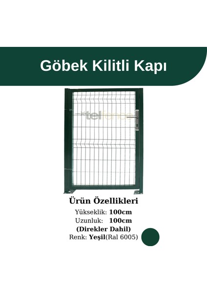 Kanatlı Panel Çit Kapı Göbek Kilitli