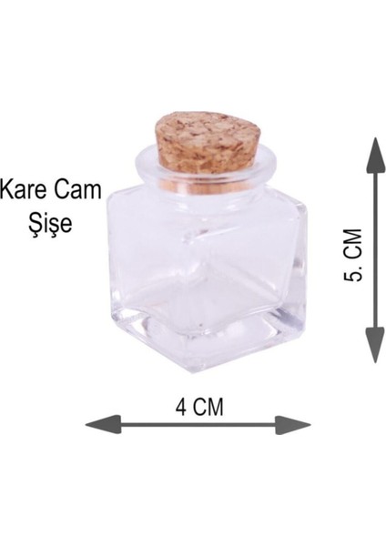 Kare Mantar Cam Bambu Şişe 50