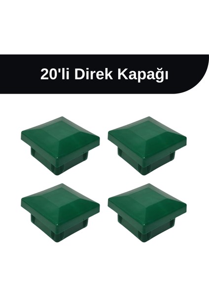 Panel Çit Kapak 50X50 mm Yeşil 20 Adet