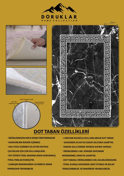 Kaymaz Taban Yıkanabilir Dijital Baskı Dekoratif Modern Desenli Dot Taban Halı Nova Serisi NV85 fiyatları