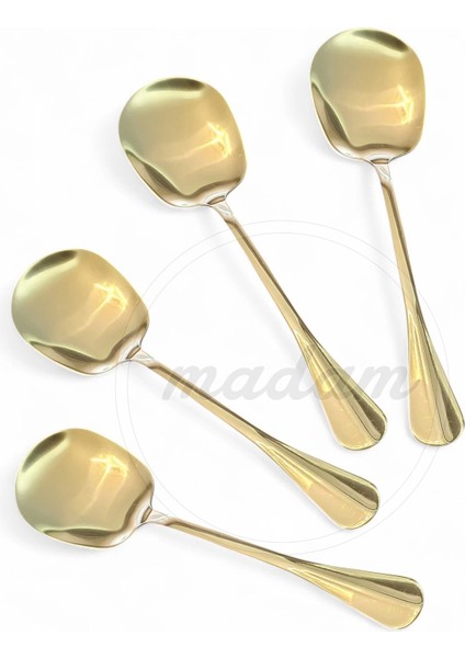 4'lü Gold Servis Kaşığı Paslanmaz Çelik Lüx Salata Börek Pasta Fırın Tavuk Patates Servis Kaşığı modelleri