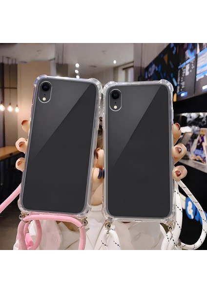 iPhone XR Boyun Askılı Şeffaf Tank Kılıf Kırmızı fiyatları