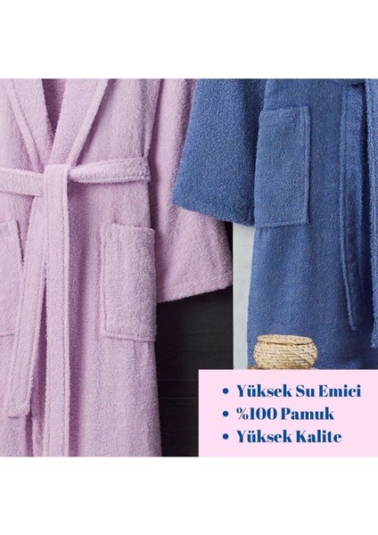 Lavanta Lacivert Havlulu Bornoz 4lü Set fiyatları