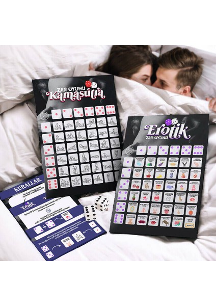 Yetişkinlere Özel Kamasutra ve Erotik Görevli 2'li Yatak Zar Oyunu