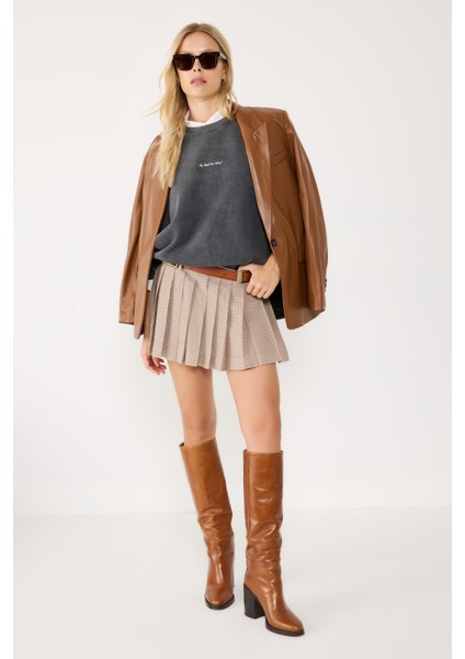 Soluk Efektli Oversize Sweatshirt