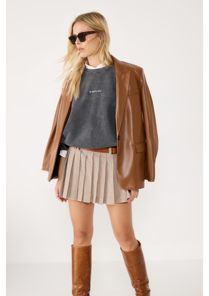 Soluk Efektli Oversize Sweatshirt