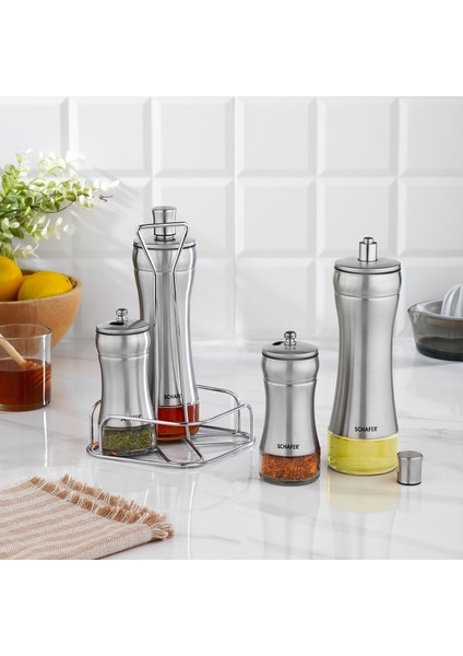 Retro Yağlık+Sirkelik Seti 5 Parça-Inox