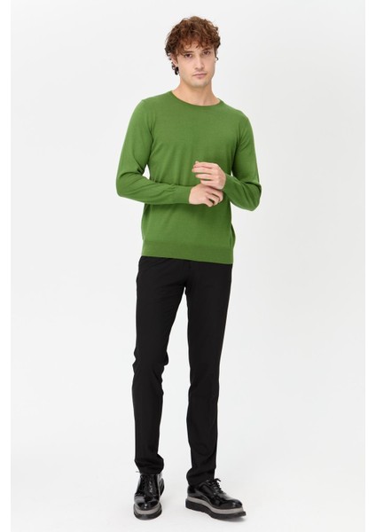 Erkek Basic Sıfır Yaka Ince Triko Kazak K.yosun fiyatları