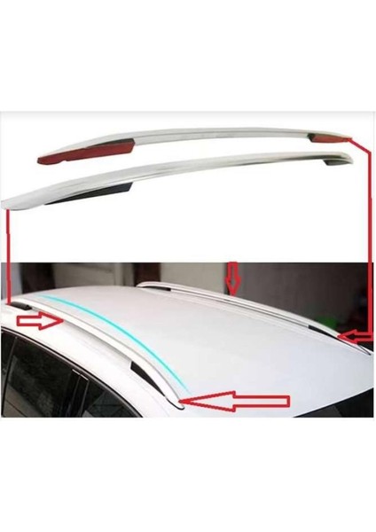 Volkswagen Tiguan Uyumlu 2008 2015 Tavan Çıtası Gri