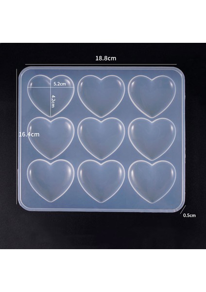 Epoksi Reçine Silikon Kalıp Ithal Dokuzlu Kalp Figürlü Magnet Silikon Kalıp HB45215 - 0006