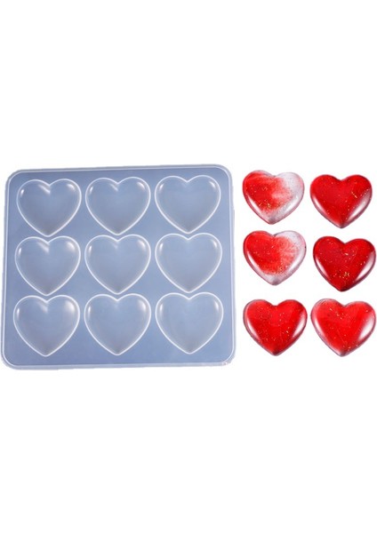 Epoksi Reçine Silikon Kalıp Ithal Dokuzlu Kalp Figürlü Magnet Silikon Kalıp HB45215 - 0006 fiyatları