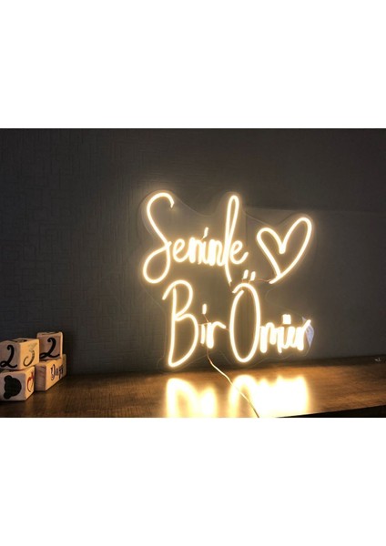 Seninle Bir Ömür Yazılı Neon LED Yazı Pano fiyatları