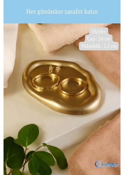 Takı Organizer Makyaj Düzenleyici Kozmetik Organizer Dekoratif Tabak Altın Renk Model 18 fiyatları