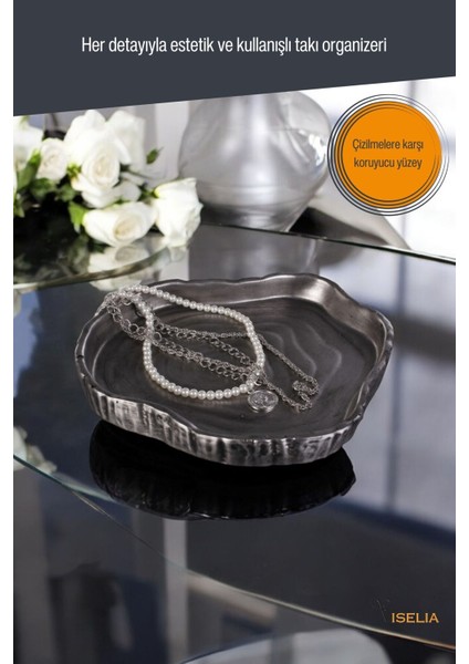 Takı Tabağı Takı Organizeri Takı Makyaj Kozmetik Düzenleyici Gümüş Eskitme Renk Model 1 fırsatları