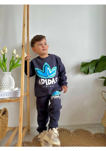 Erkek Çocuk Baskılı Füme Şardonlu Alt Üst Takım