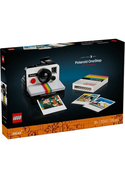 21345 LEGO Ideas Polaroid Onestep Sx-70 Kamera 516 Parça +18 Yaş