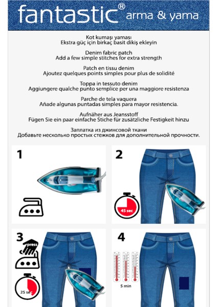 4'lü Paket Ütü ile Yapışan Kot Arma Patch Kot Yaması, Onarım, Diz Dirsek Yama, Denim, Jeans