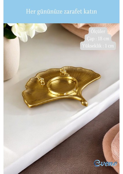 Takı Makyaj Düzenleyici Kozmetik Organizer Dekoratif Tabak Altın Renk Model 19 fiyatları