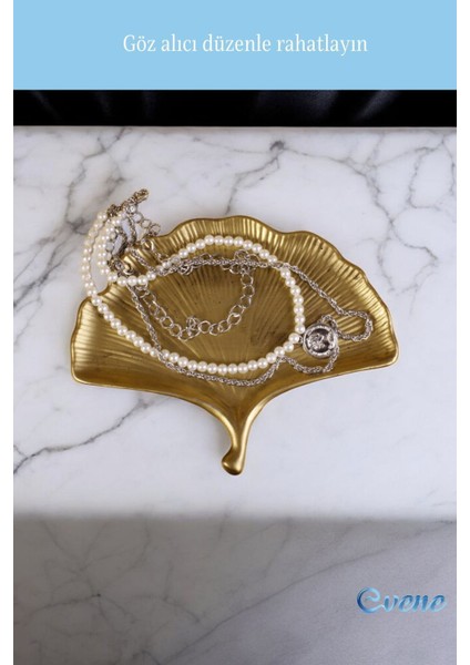 Takı Makyaj Düzenleyici Kozmetik Organizer Dekoratif Tabak Altın Renk Model 19 fırsatları