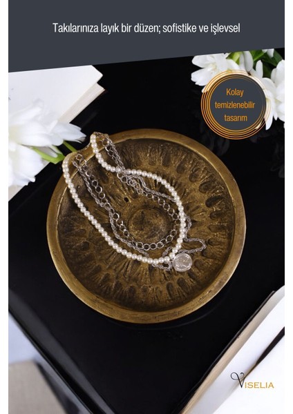 Takı Tabağı Takı Organizeri Takı Makyaj Kozmetik Düzenleyici Gümüş Eskitme Renk Model 6 modelleri