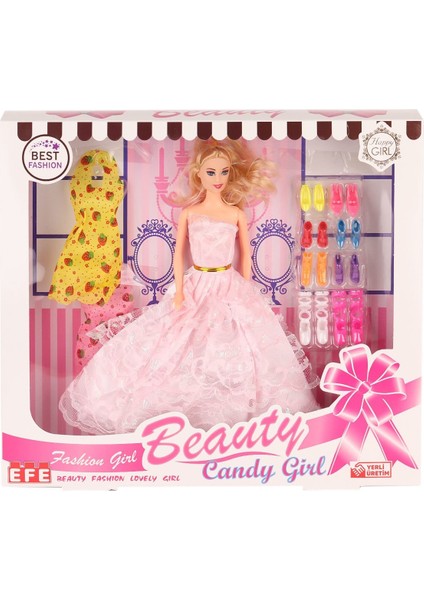 207 Ayakkabı Setli Candy Girl Bebek -Efe Toys fiyatları