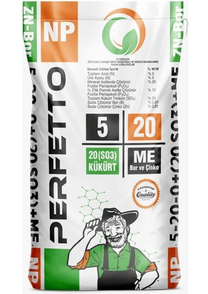 Perfetto 5-20-0+20SO3+ME Taban Gübresi 25 kg