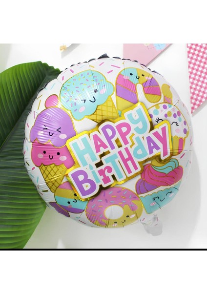 Ice Cream Dondurma 4 Yaş Balon Set Şeker Dondurma Candy Balon Ice Cream Konsept Doğum Günü Balon Set