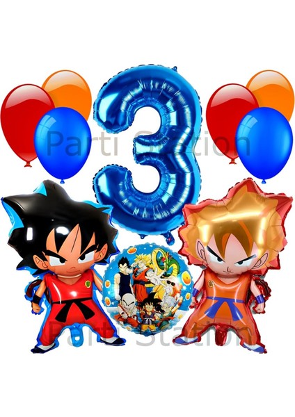 Anime Dragon Ball 3 Yaş Balon Set Vegeta ve Son Goku Balon Dragon Ball Konsept Doğum Günü Balon