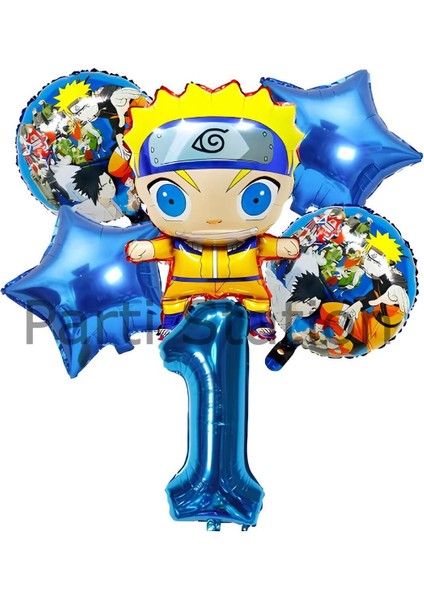 Anime Naruto 1 Yaş Doğum Günü Balon Set Naruto Konsept Doğum Günü Parti Balon Set