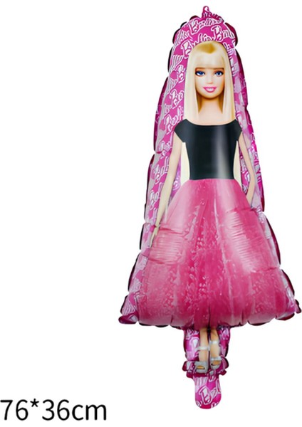 Barbie Konsept 4 Yaş Balon Set Barbie Tema Doğum Günü Folyo Balon Set