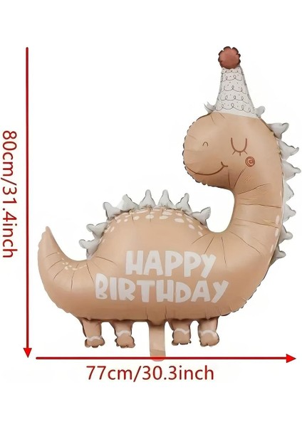 Retro Dinozor 1 Yaş Krem Renk Rakam Balon Set Sevimli Pembe Dinozor Konsept Doğum Günü Balon Set indirimleri