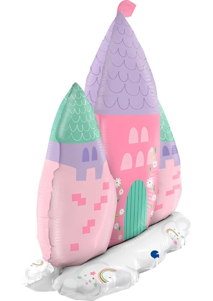 Prenses Konsept 9 Yaş Pembe Renk Rakam Balon Set Prenses Evi Şato Balon Konsept Doğum Günü Balon Set