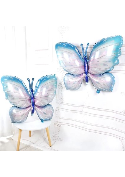 Mor Kelebek 1 Yaş Balon Set Mor Papatya Kelebek Konsept Doğum Günü Balon Set