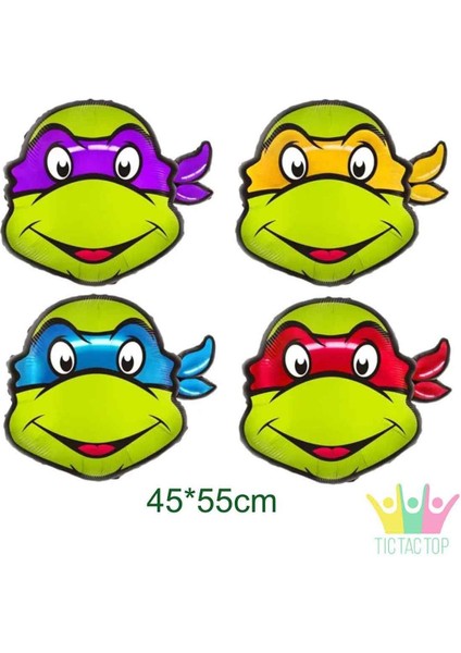 Ninja Kaplumbağalar 3 Yaş Yeşil Balon Set Ninja Turtles Konsept Doğum Günü Balon Set Mbappe Balon