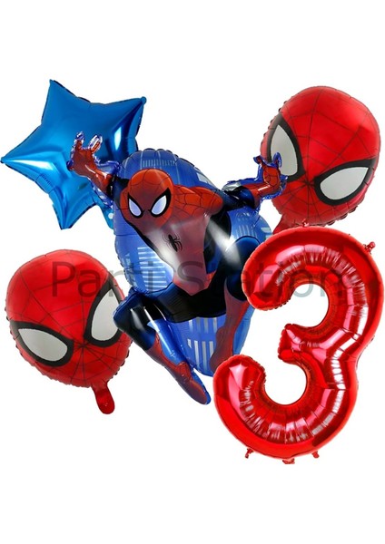 Örümcek Adam Spiderman 3 Yaş Doğum Günü Balon Set Spiderman Konsept Doğum Günü Balon Set
