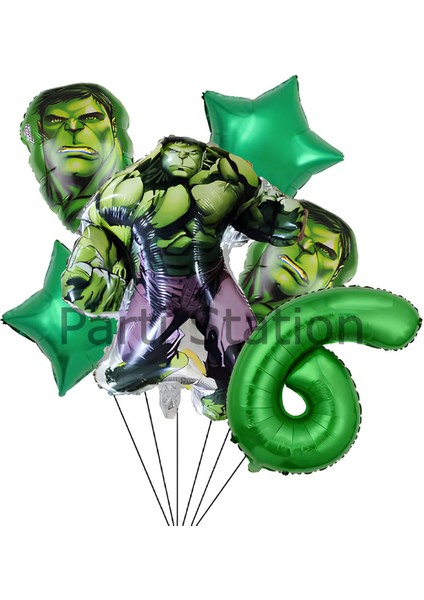 Avengers Hulk 6 Yaş Doğum Günü Balon Set Hulk Tema Doğum Günü Parti Balon Set