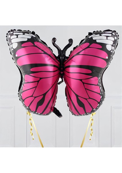 Pembe Kelebek Konsept 4 Yaş Balon Set Kelebek Tema Doğum Günü Folyo Balon Set