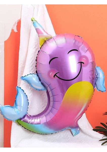Unicorn Balina Balon 8 Yaş Set Okyanus Konsept Unicorn Yunus Balığı ve Mor Rakam Balon Set fiyatları