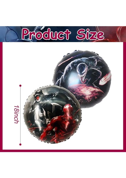 Zehirli Öfke Venom 2 Yaş Doğum Günü Balon Set Venom Kırmızı Konsept Doğum Günü Parti Balon Set