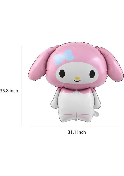 Sanrio Kuromi Mymelody 6 Yaş Balon Set Anime Hello Kitty Kuromi Melody Konsept Doğum Günü Balon fırsatları