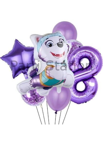 Paw Patrol Everst 8 Yaş Balon Set Paw Patrol Everst Doğum Günü Folyo Balon Set