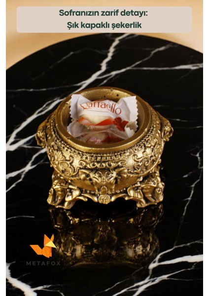 Şekerlik Kapaklı Kase Kurabiyelik Kapaklı Şekerlik Altın Eskitme Renk Model 1 fiyatları