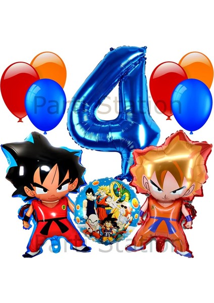 Anime Dragon Ball 4 Yaş Balon Set Vegeta ve Son Goku Balon Dragon Ball Konsept Doğum Günü Balon