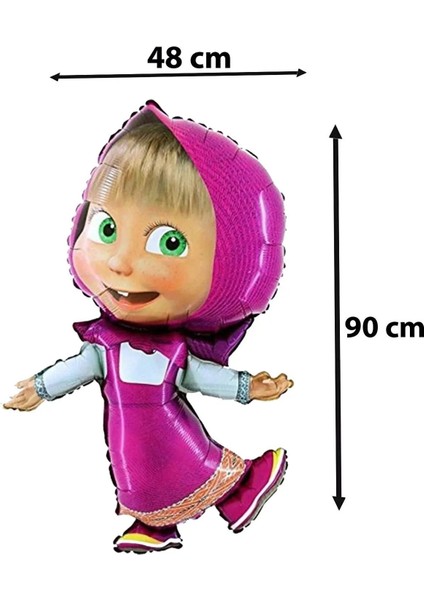 Lisanslı Maşa ve Koca Ayı Balon 2 Yaş Renkli Rakam Balon Set Masha And Bear Konsept Balon Set