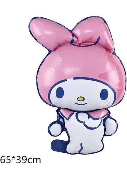 Kuromi 4 Yaş Mini Mor Balon Set Kuromi Mymelody Cinnamonroll Konsept Doğum Günü Balon Set