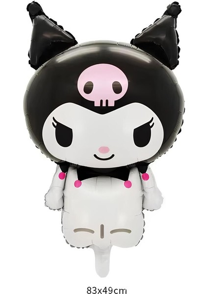 Kuromi 4 Yaş Mini Mor Balon Set Kuromi Mymelody Cinnamonroll Konsept Doğum Günü Balon Set