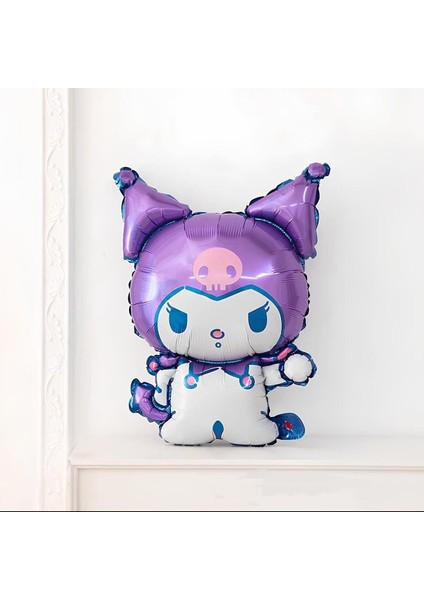 Sanrio Kuromi 5 Yaş Mor Balon Set Anime Hello Kitty Kuromi Konsept Doğum Günü Balon Set modelleri