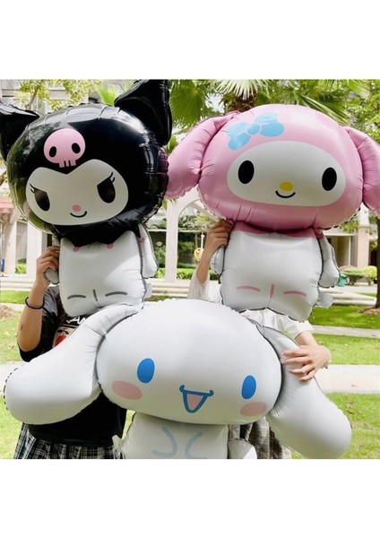 Sanrio Kuromi Mymelody Marshmallow Balon Set Anime Hello Kitty Kuromi Konsept Doğum Günü Balon Set modelleri
