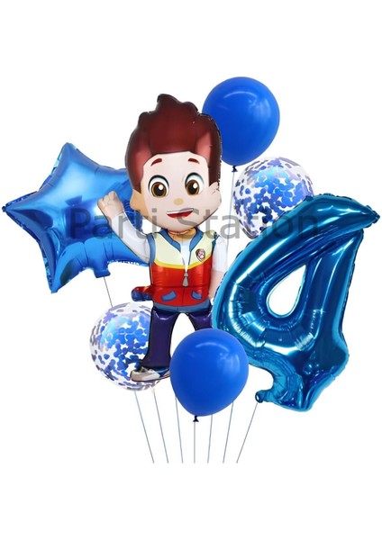 Paw Patrol Ryder 4 Yaş Balon Set Paw Patrol Ryder Konsept Doğum Günü Parti Balon Set